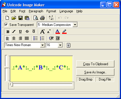 Screenshot: Unicode Image Maker Screenshot